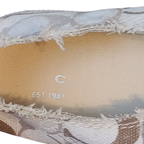 COACH Katie Slip-On Sneakers - Cream and Brown Logo No Lace (Elastic) Size 9.5B - Picture 11 of 14